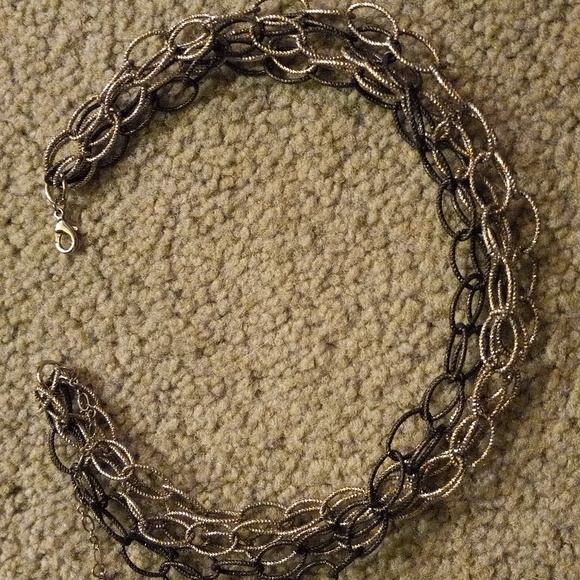 Alfani Silvertones multi-strand Large Link/Chain Necklace - Picture 1 of 7